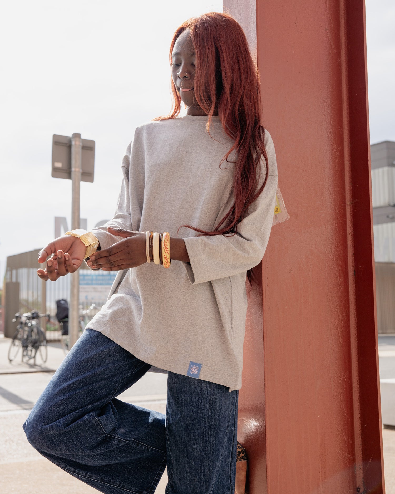 Mid length oversized top