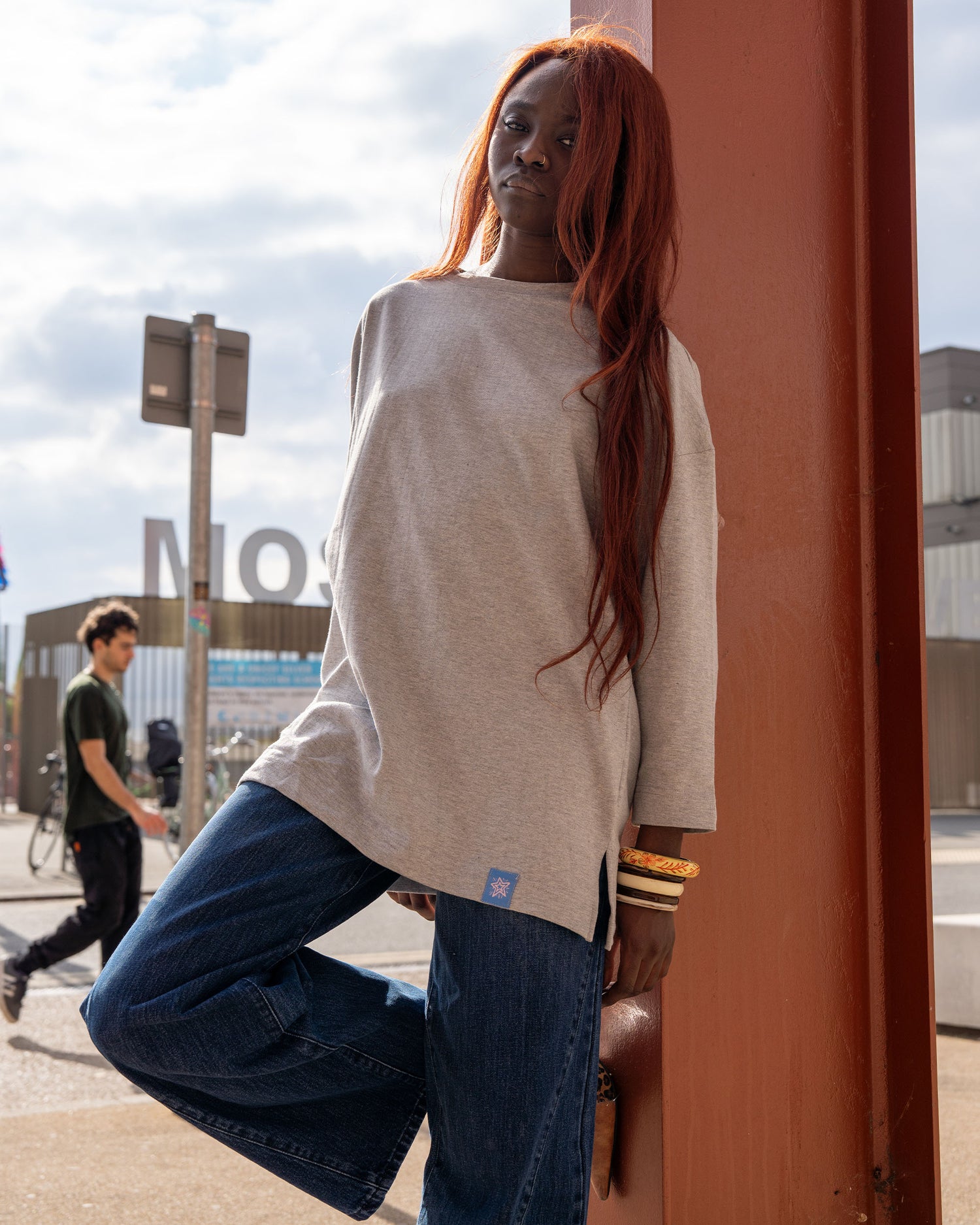 Mid length oversized top