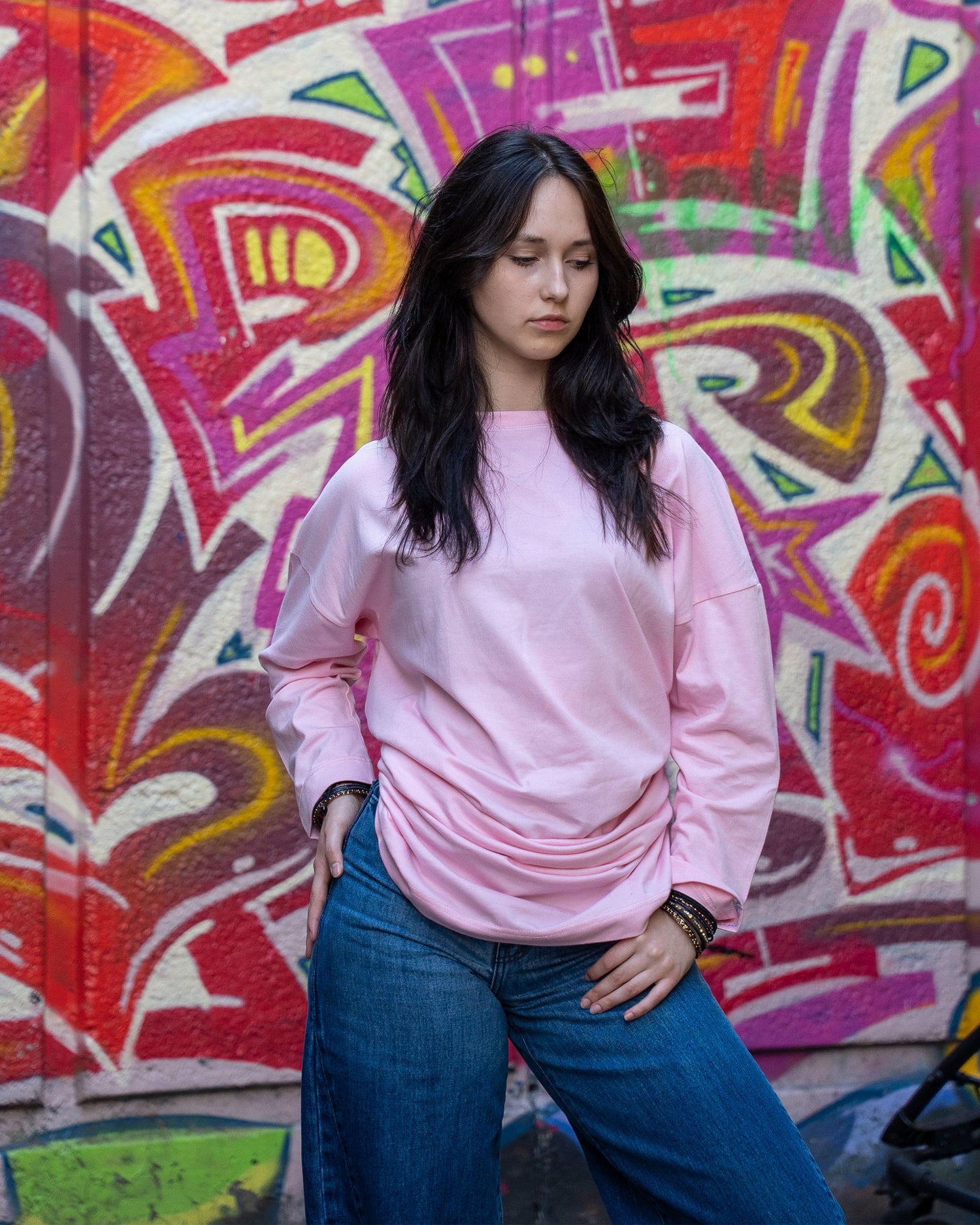 Mid length oversized top