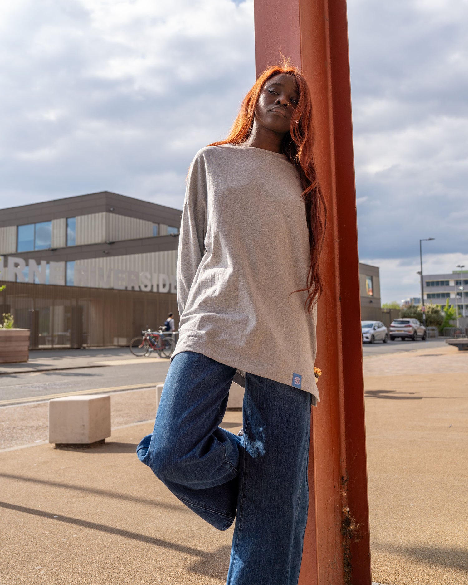 Mid length oversized top